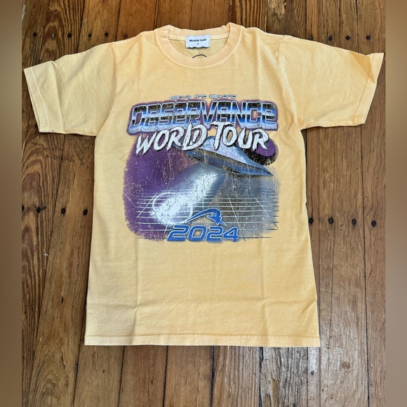 Tops - Observance World Tour 2024 Short Sleeve Tee - Pale Yellow